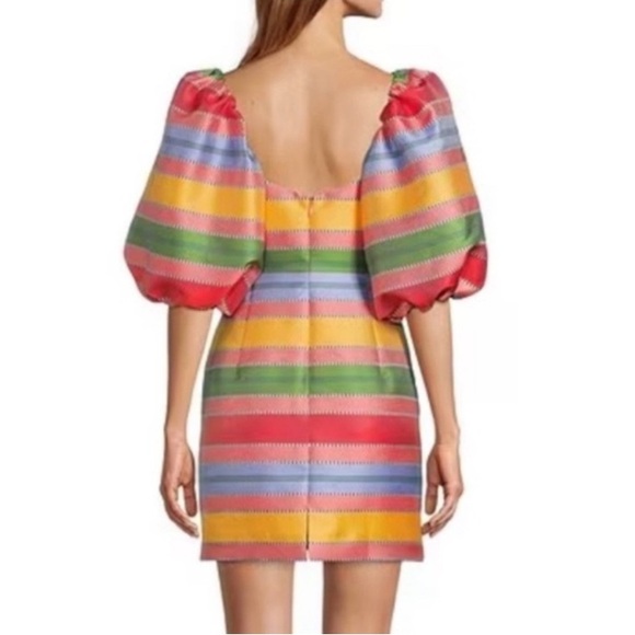 Antonio Melani The Nat Note -multicolor striped mini dress with puff sleeves 2 - Picture 14 of 15